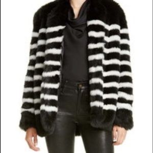 FRAME Faux Fur Jacket